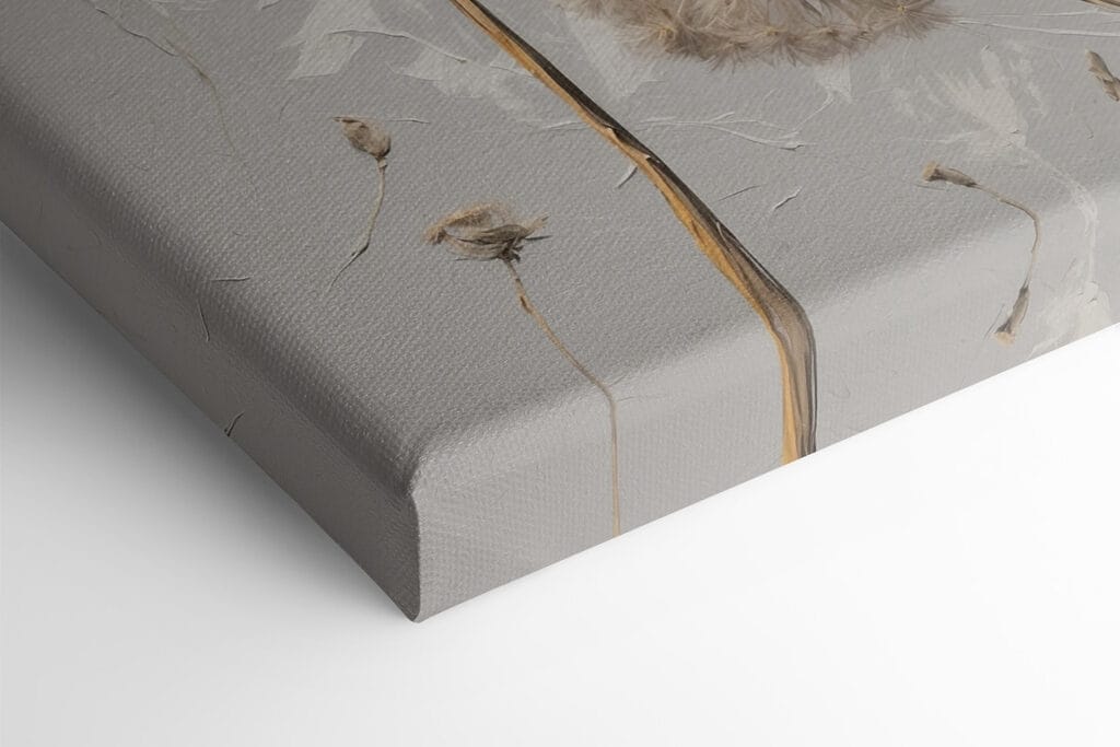 Painting of dandelions on a white background Painting of dandelions on a white background