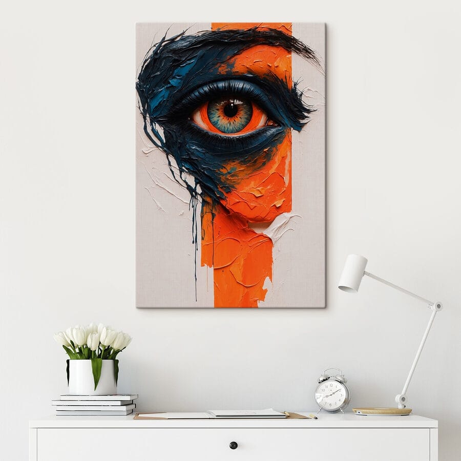 Pictura unui ochi cu vopsea pe el
