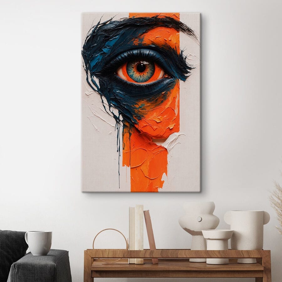 Pictura unui ochi cu vopsea pe el