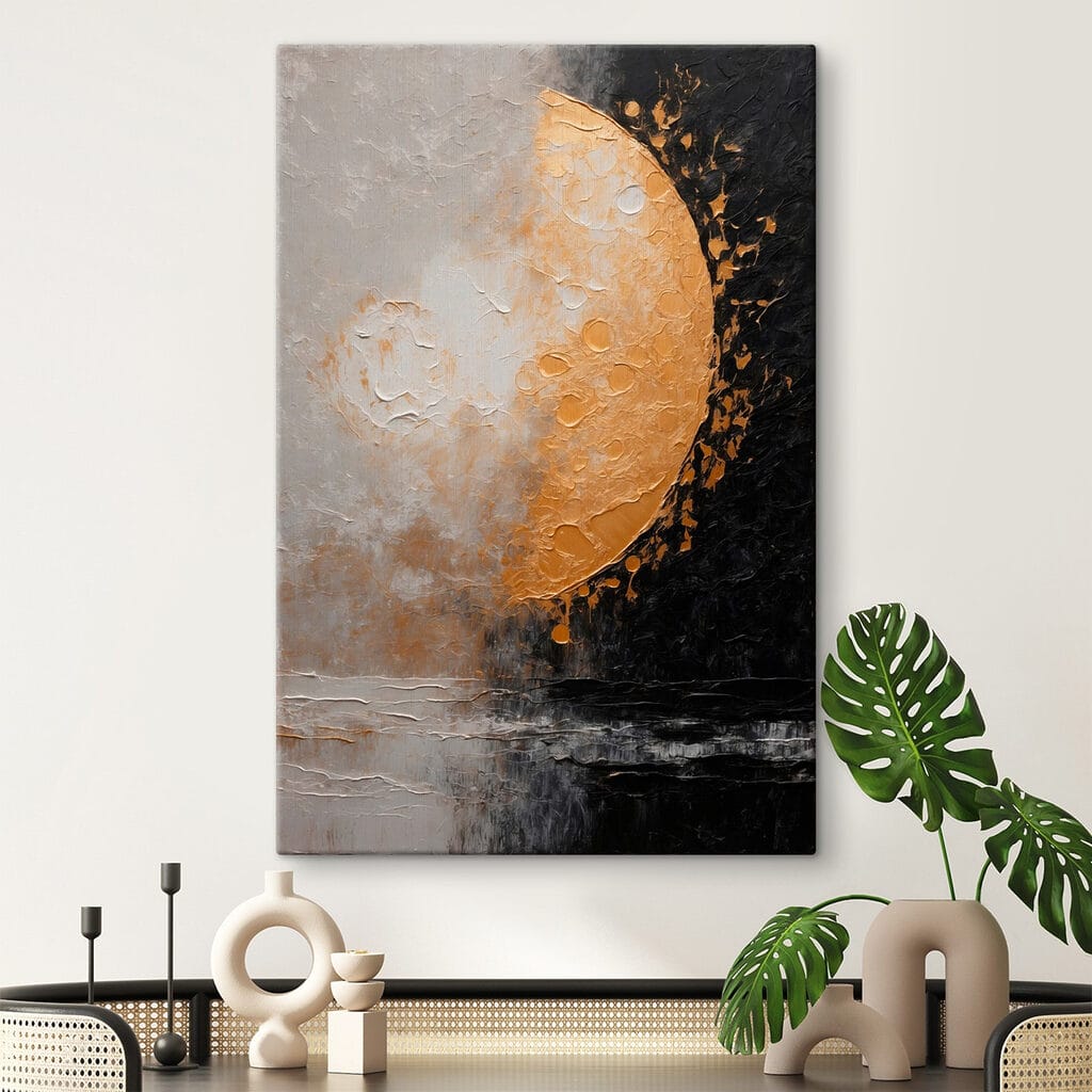 Painting of a moon and water
