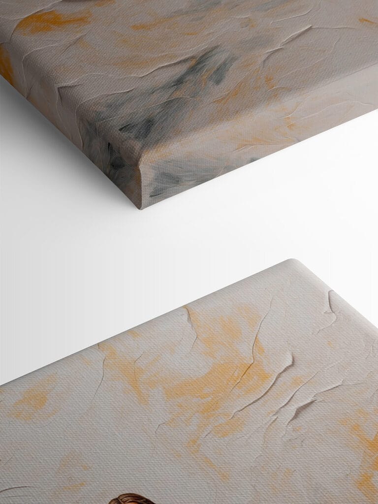 Painting of a man in a robe standing in water