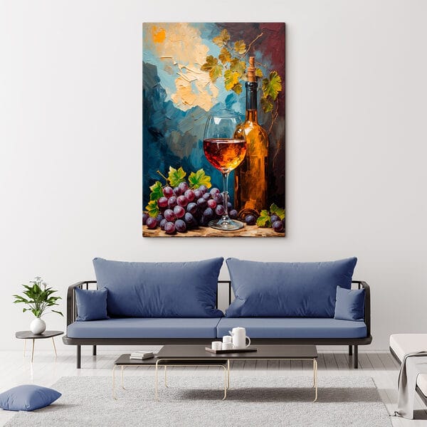 Pictura unei sticle de vin și a unui pahar de vin Pictura unei sticle de vin și a unui pahar de vin