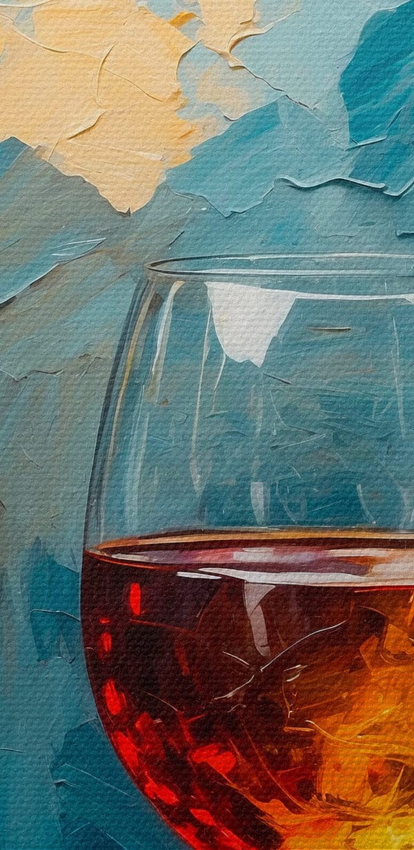 Pictura unei sticle de vin și a unui pahar de vin Pictura unei sticle de vin și a unui pahar de vin