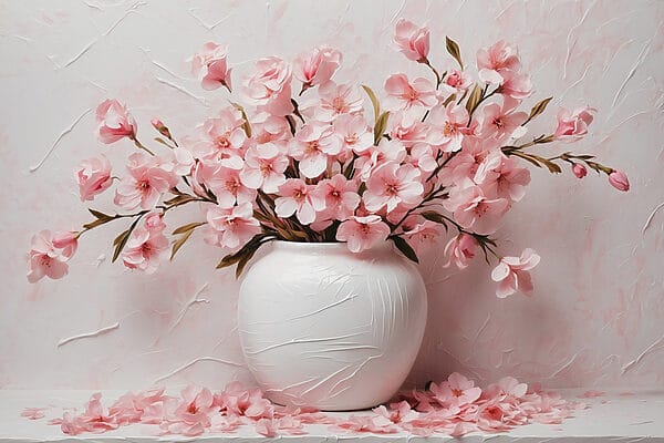Vas cu flori roz Vas cu flori roz