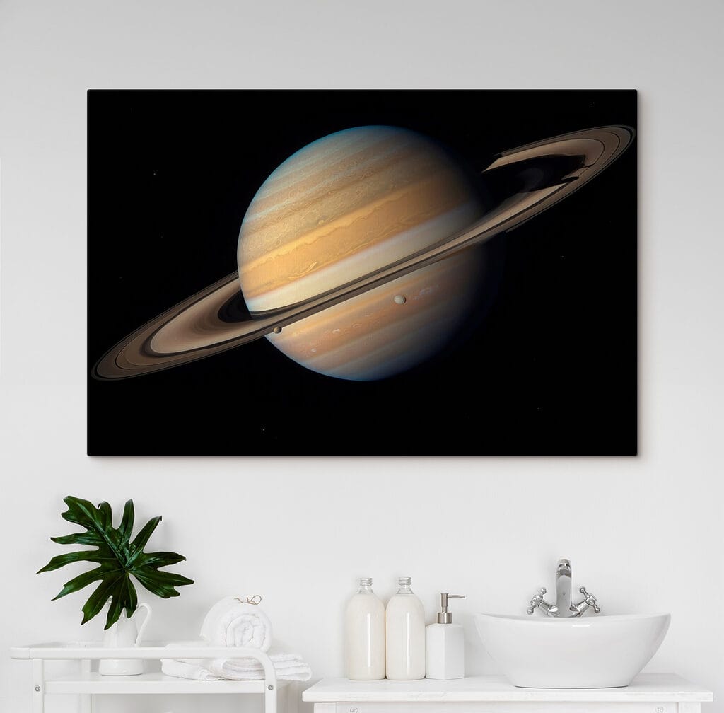 Planet with rings around it