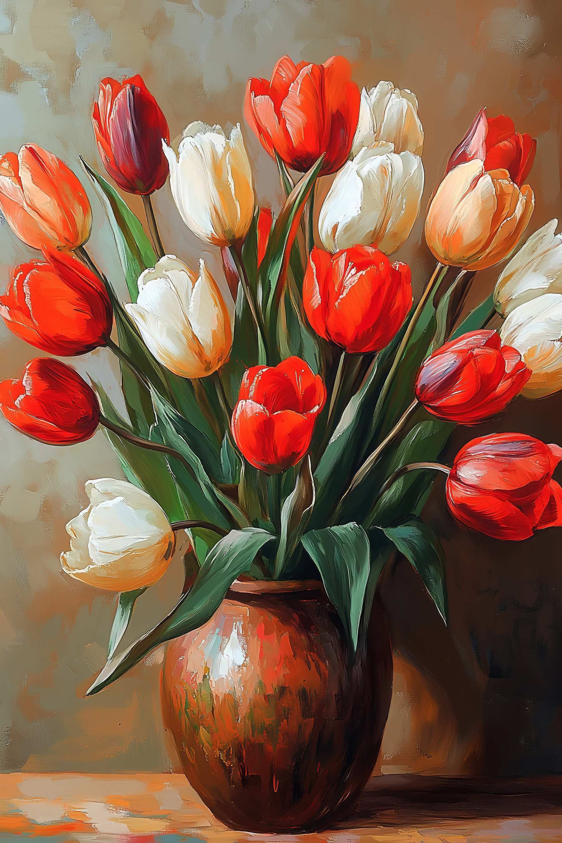 Painting of flowers in a vase