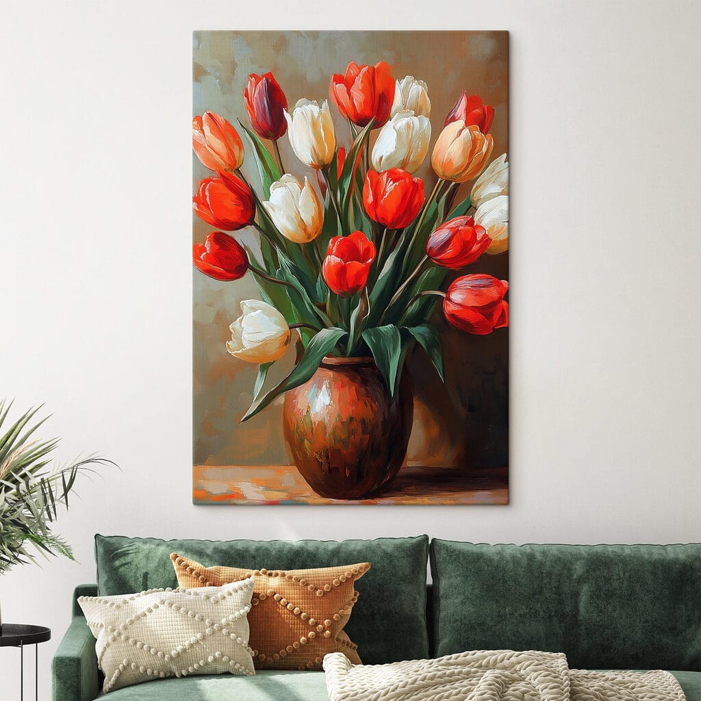 Painting of flowers in a vase Painting of flowers in a vase