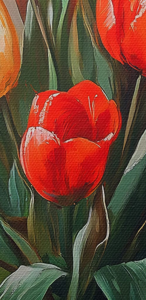 Painting of flowers in a vase Painting of flowers in a vase