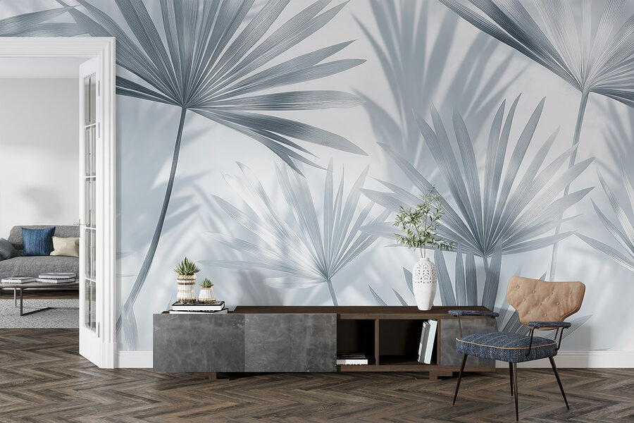 Soft shadows of delicate palm leaves Soft shadows of delicate palm leaves