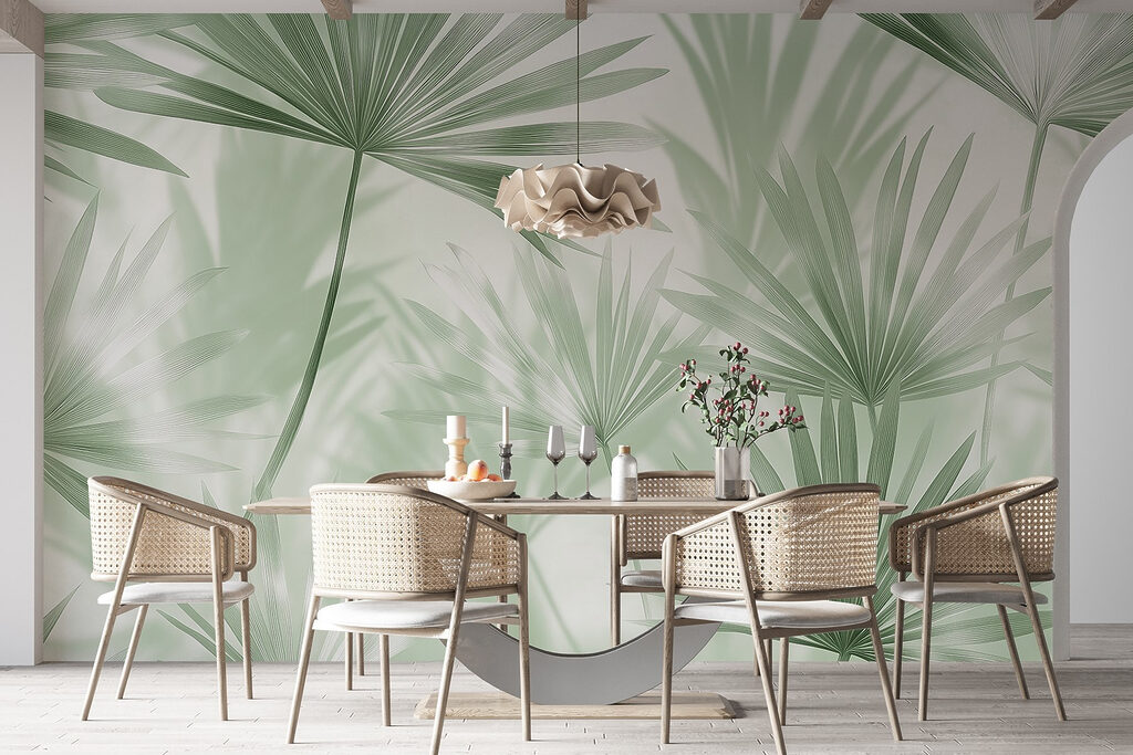 Soft green leaves dance in light