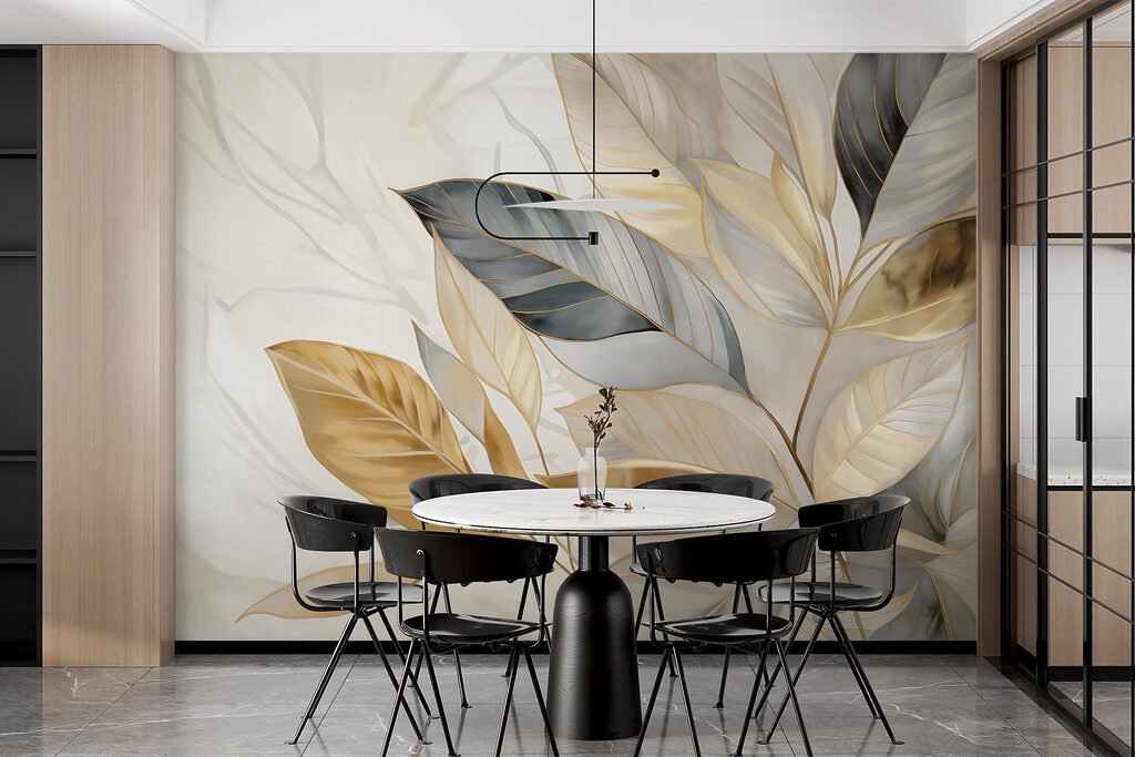 Elegant leaves on a soft background