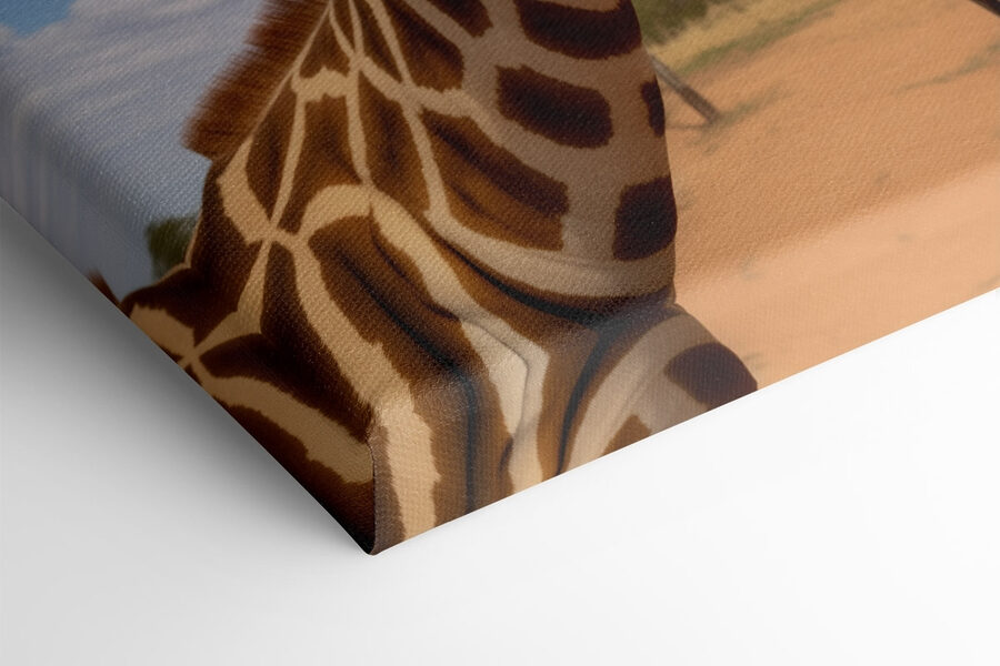 Două girafe în picioare pe un câmp