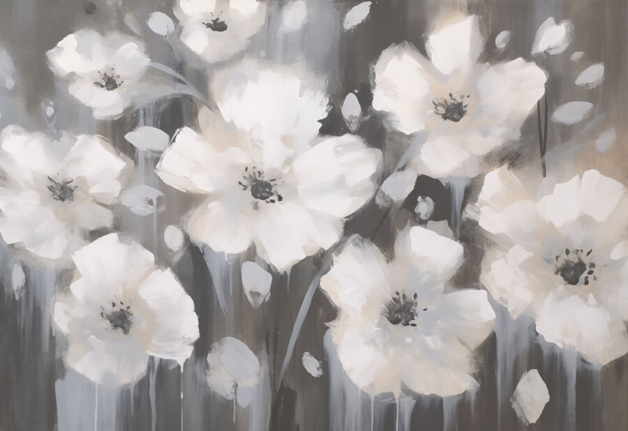 Pictura de flori albe