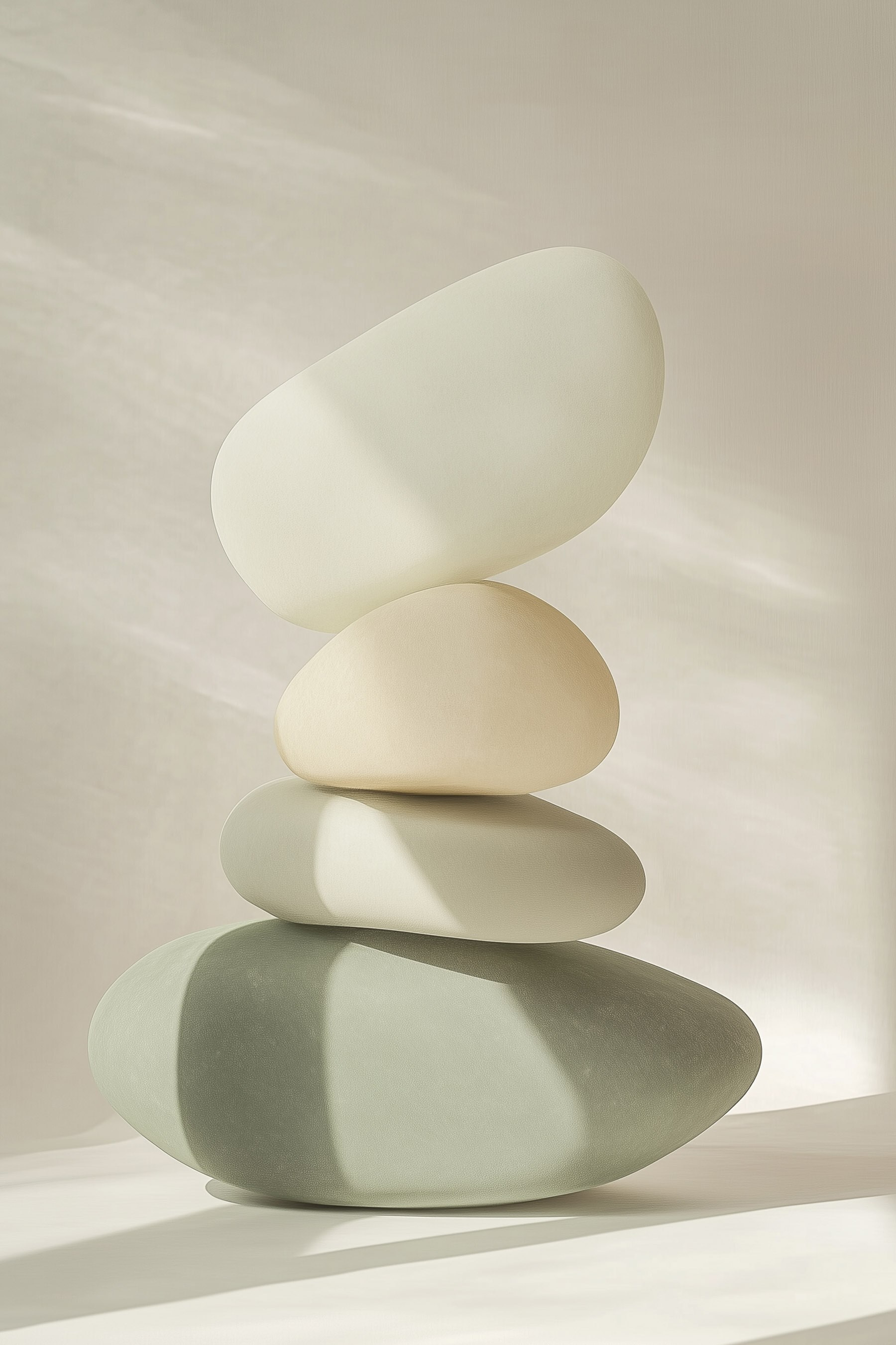 Stack of rocks on a table