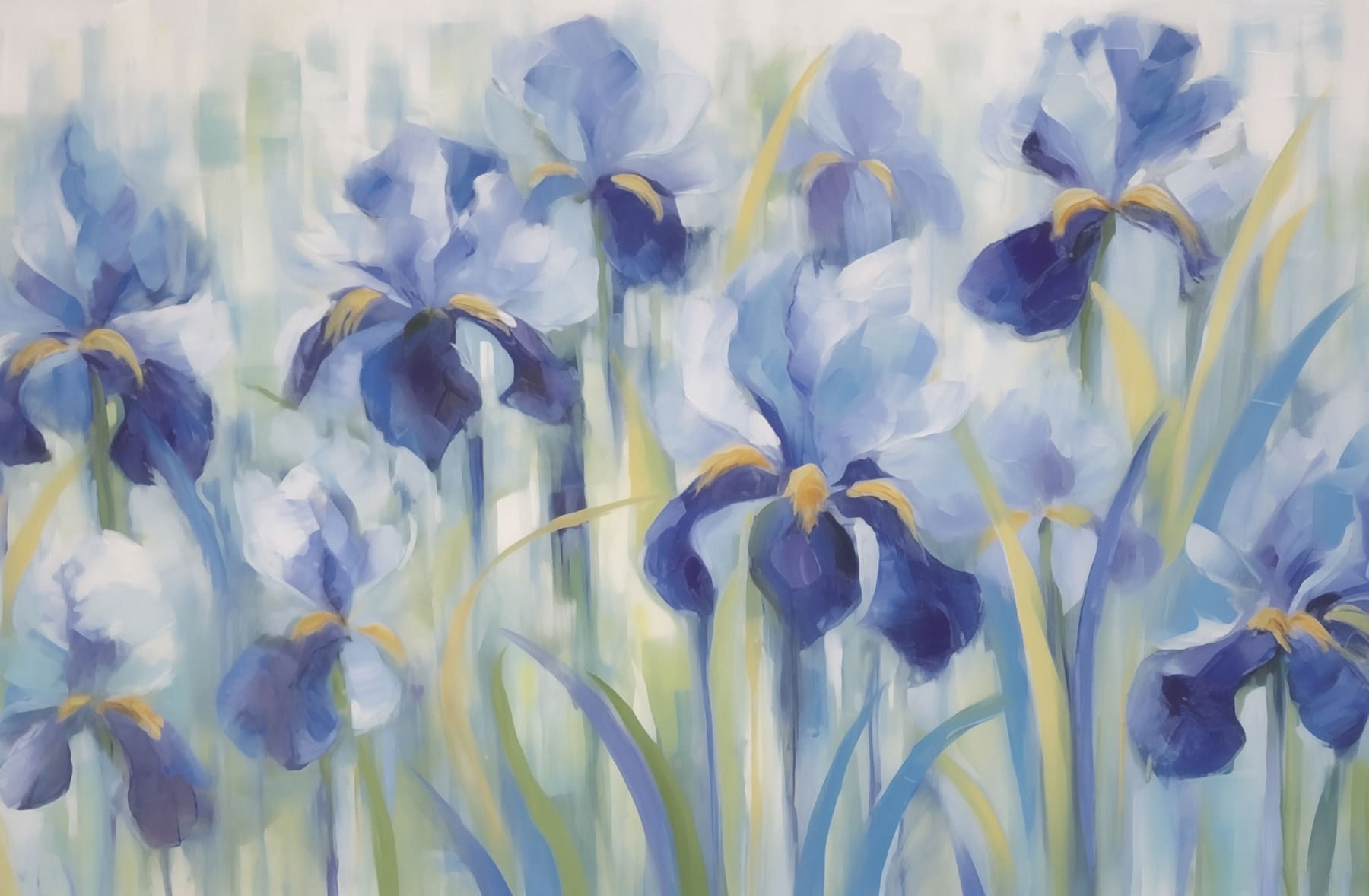 Painting of blue flowers Painting of blue flowers