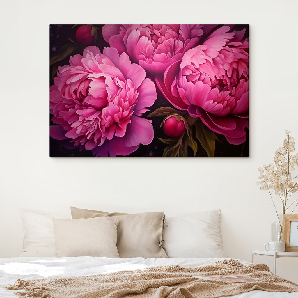 Painting of pink flowers Painting of pink flowers