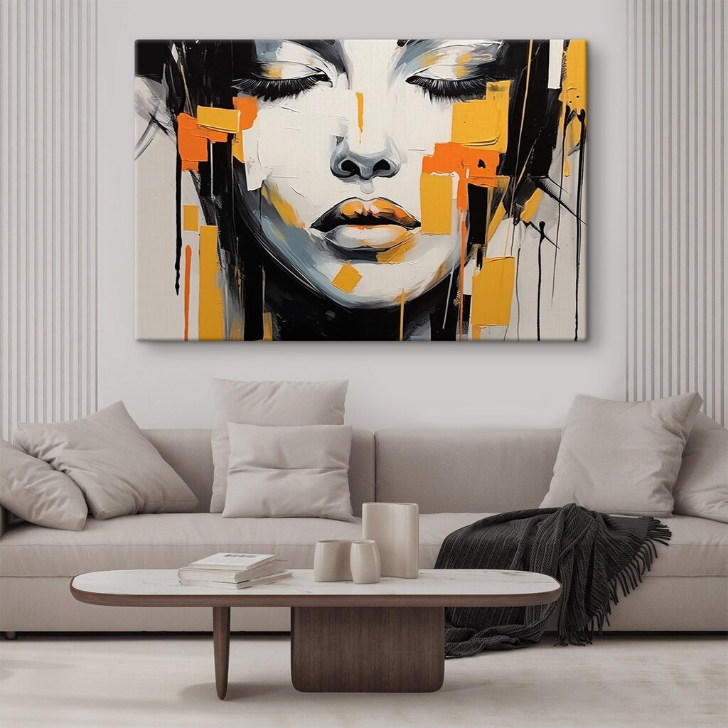 Painting of a woman's face Painting of a woman's face