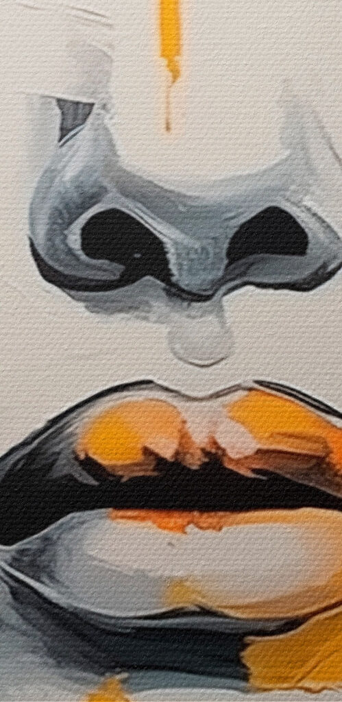 Painting of a woman's face Painting of a woman's face