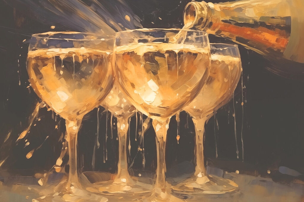 Group of glasses filled with liquid