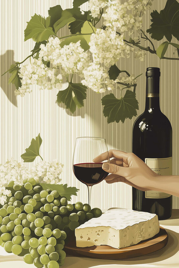 O mână care ține un pahar de vin lângă o sticlă de vin O mână care ține un pahar de vin lângă o sticlă de vin