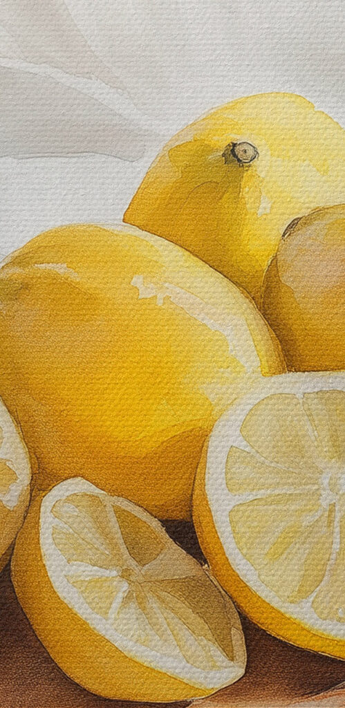 Group of lemons on a cutting board