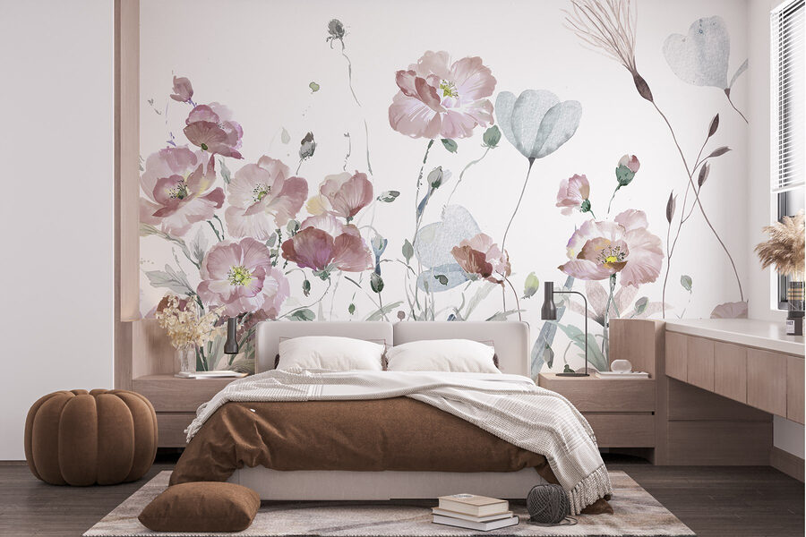 Pictura de flori roz