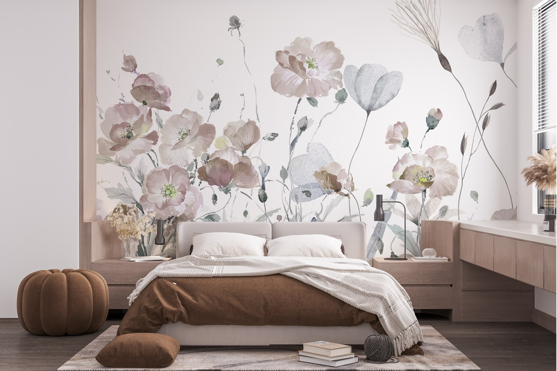 Painting of flowers and leaves