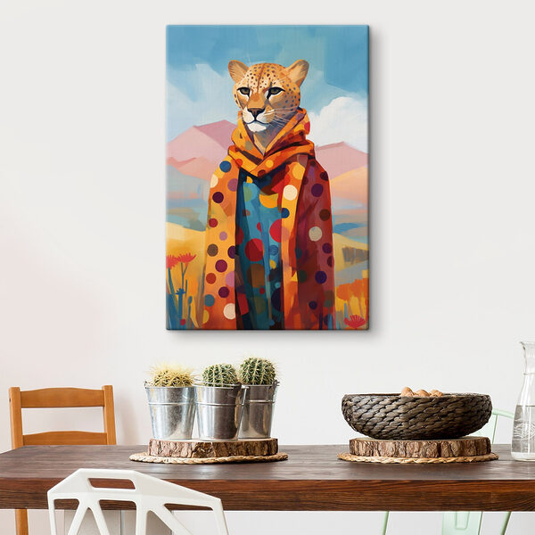 Cheetah purtând o eșarfă Cheetah purtând o eșarfă