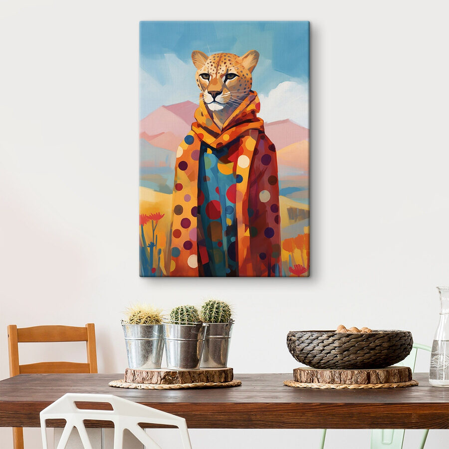 Cheetah purtând o eșarfă