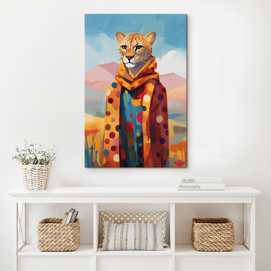 Cheetah purtând o eșarfă