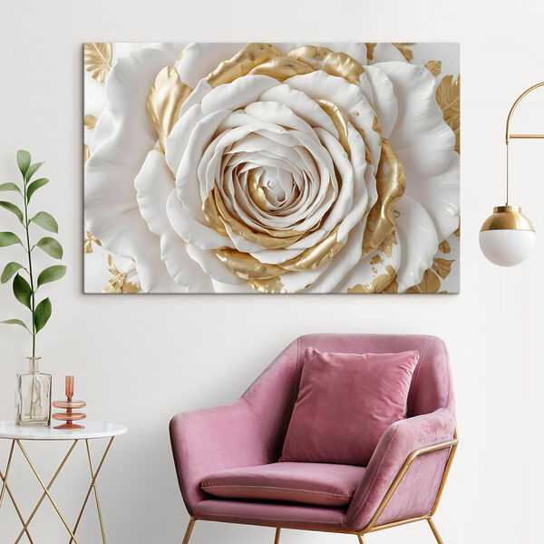 Artizanat floral rafinat în alb și auriu Artizanat floral rafinat în alb și auriu