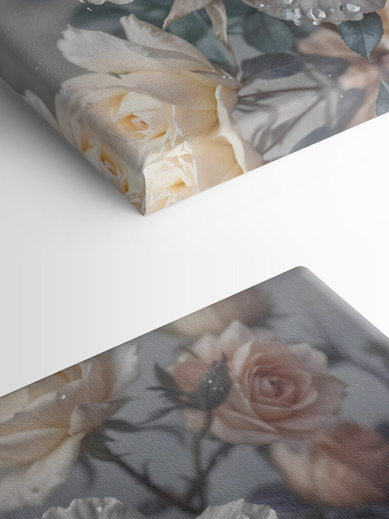 Group of white roses with water drops Group of white roses with water drops