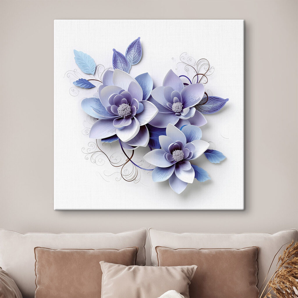 Group of flowers with leaves