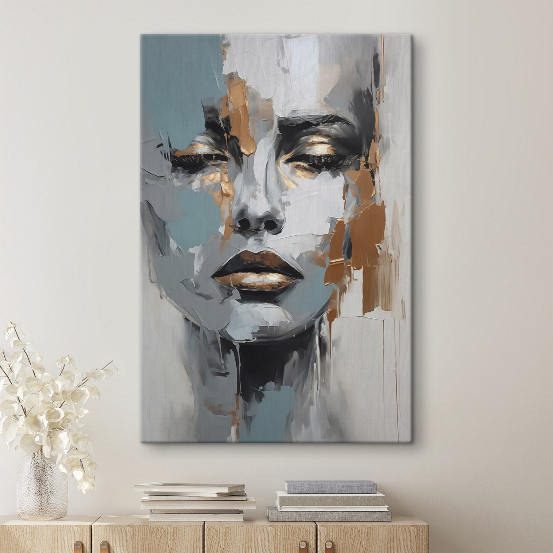 Painting of a woman's face Painting of a woman's face