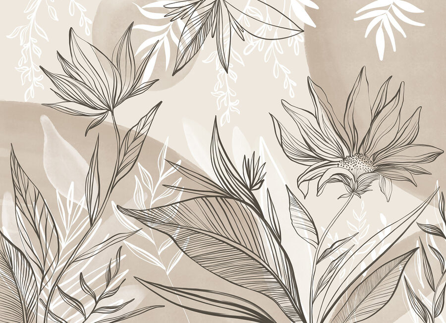 Delicate florale linie art design Delicate florale linie art design