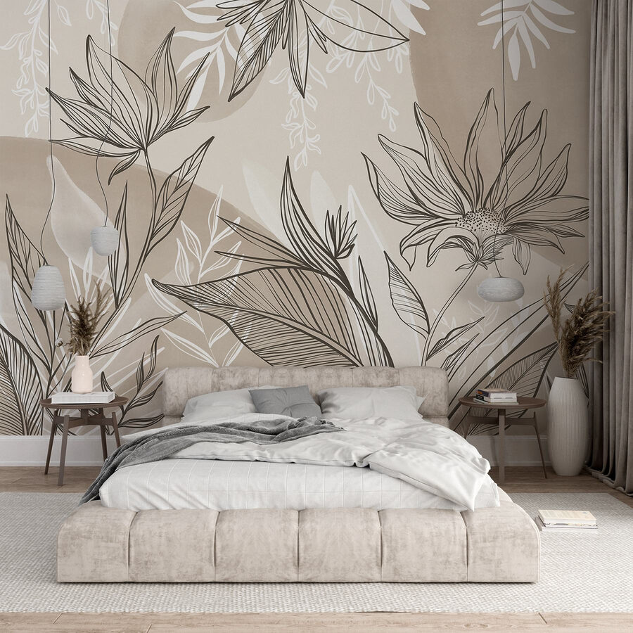 Delicate florale linie art design Delicate florale linie art design