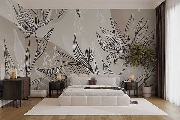 Delicate florale linie art design Delicate florale linie art design