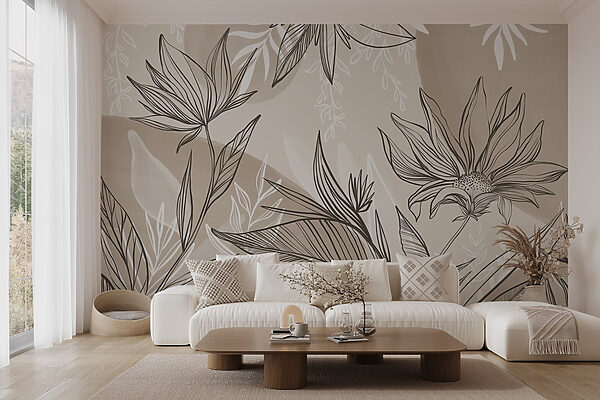 Delicate florale linie art design Delicate florale linie art design