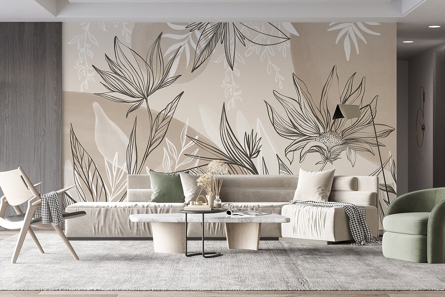 Delicate florale linie art design Delicate florale linie art design