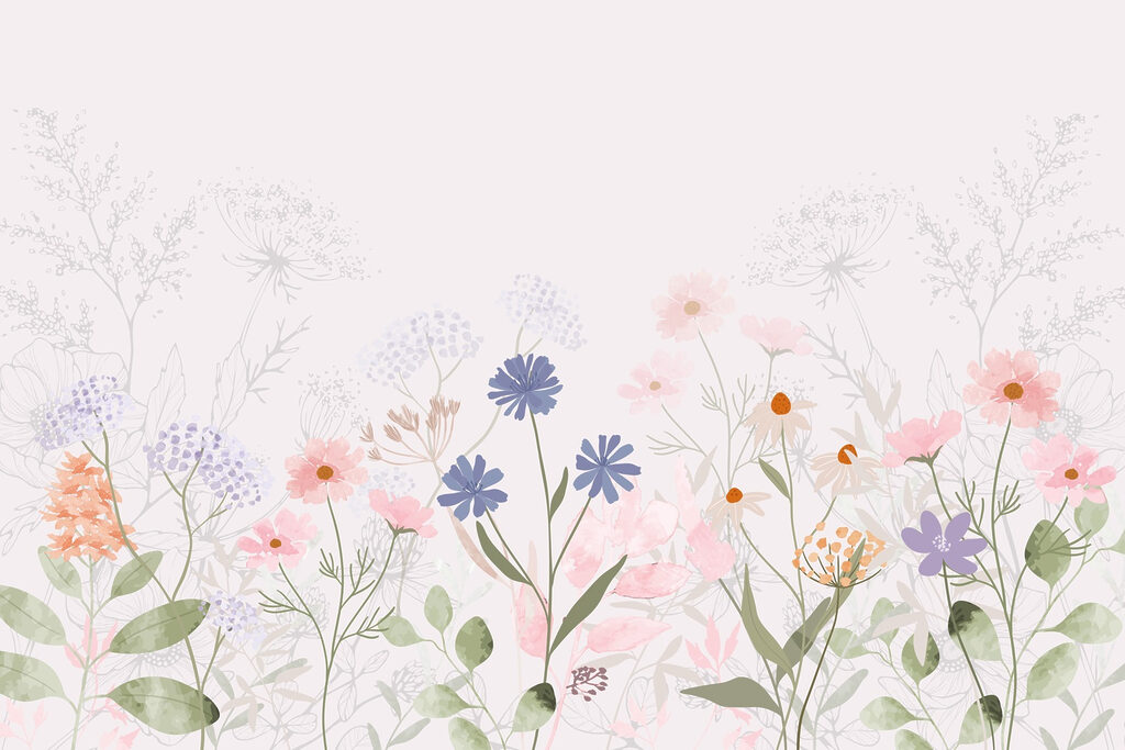Delicate blooms in soft pastels
