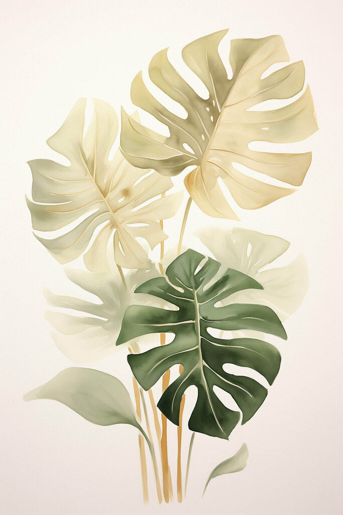 Group of leaves on a white background
