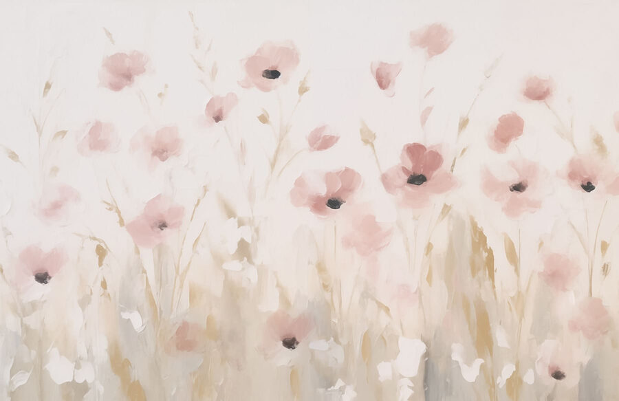 Pictura de flori roz
