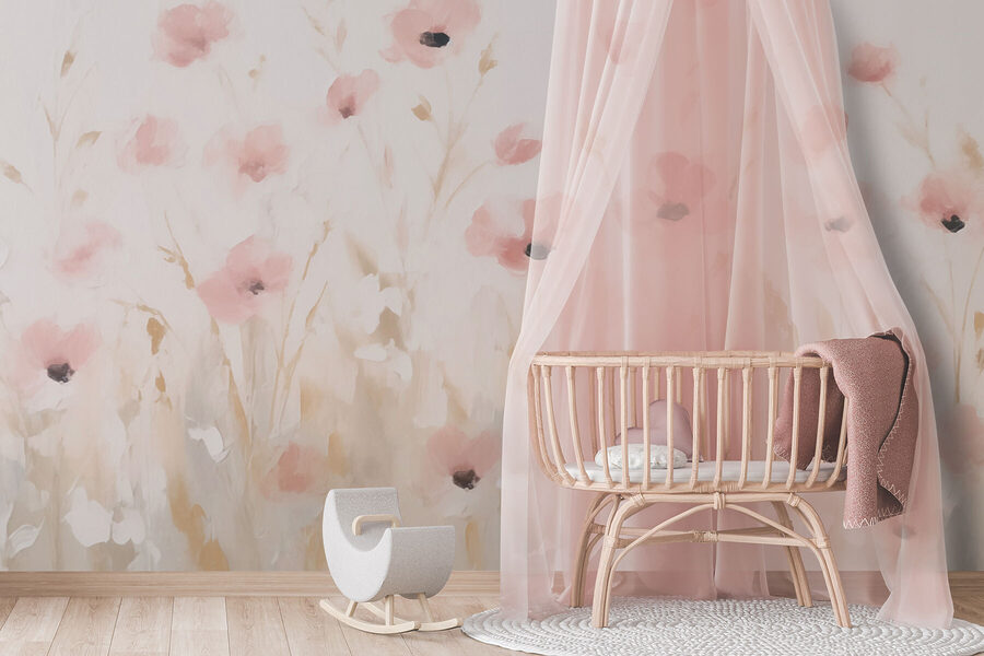 Pictura de flori roz