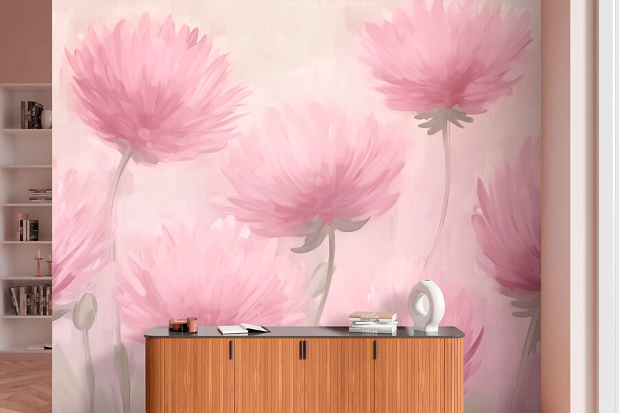 Painting of pink flowers Painting of pink flowers