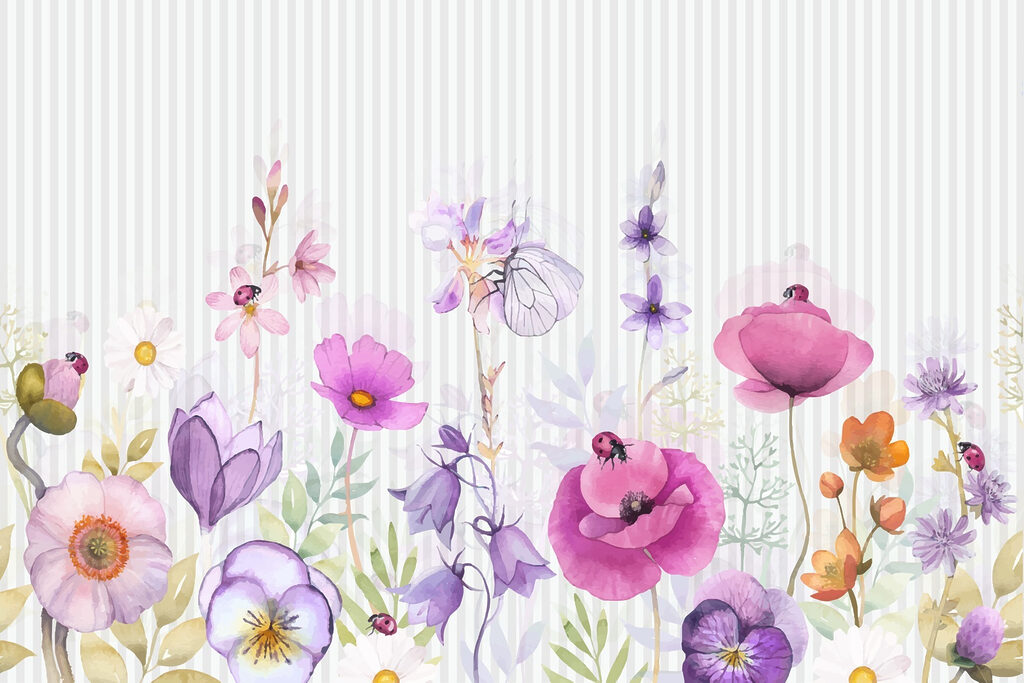 Flori colorate și insecte pline de viață Flori colorate și insecte pline de viață