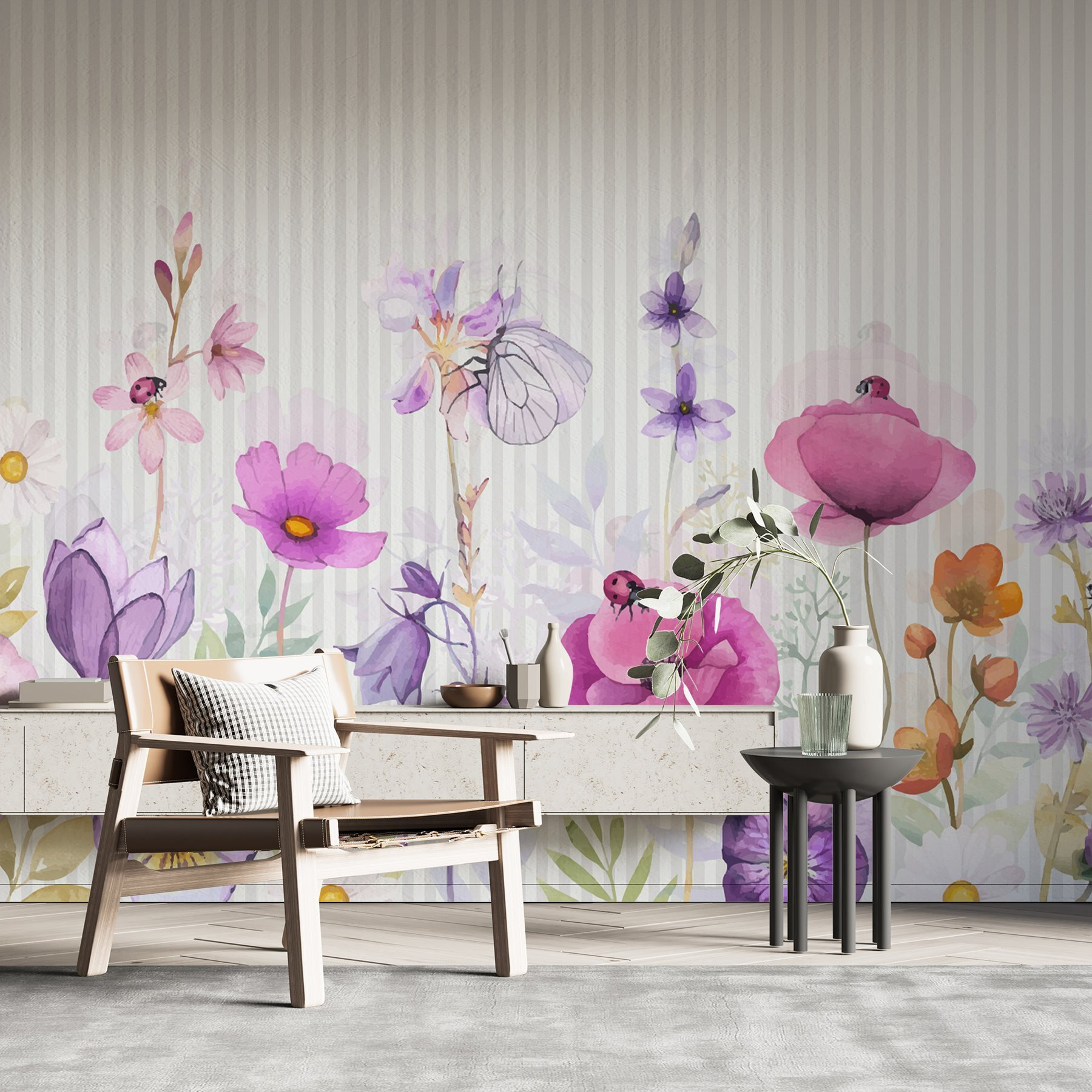 Colorful blooms and lively insects