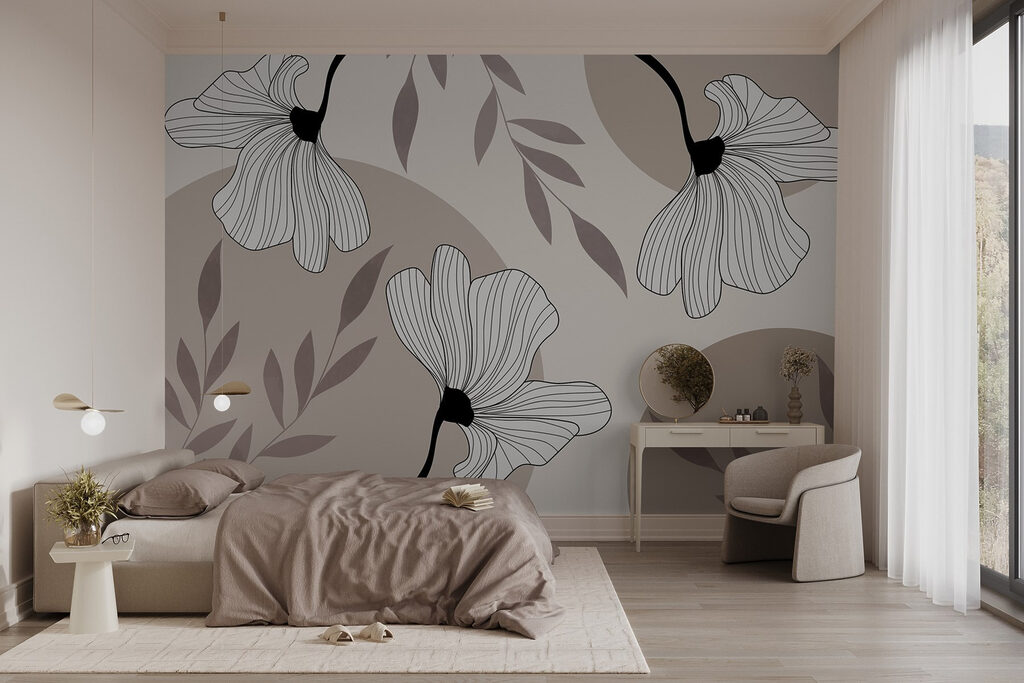 Delicate floral line design artwork Delicate floral line design artwork