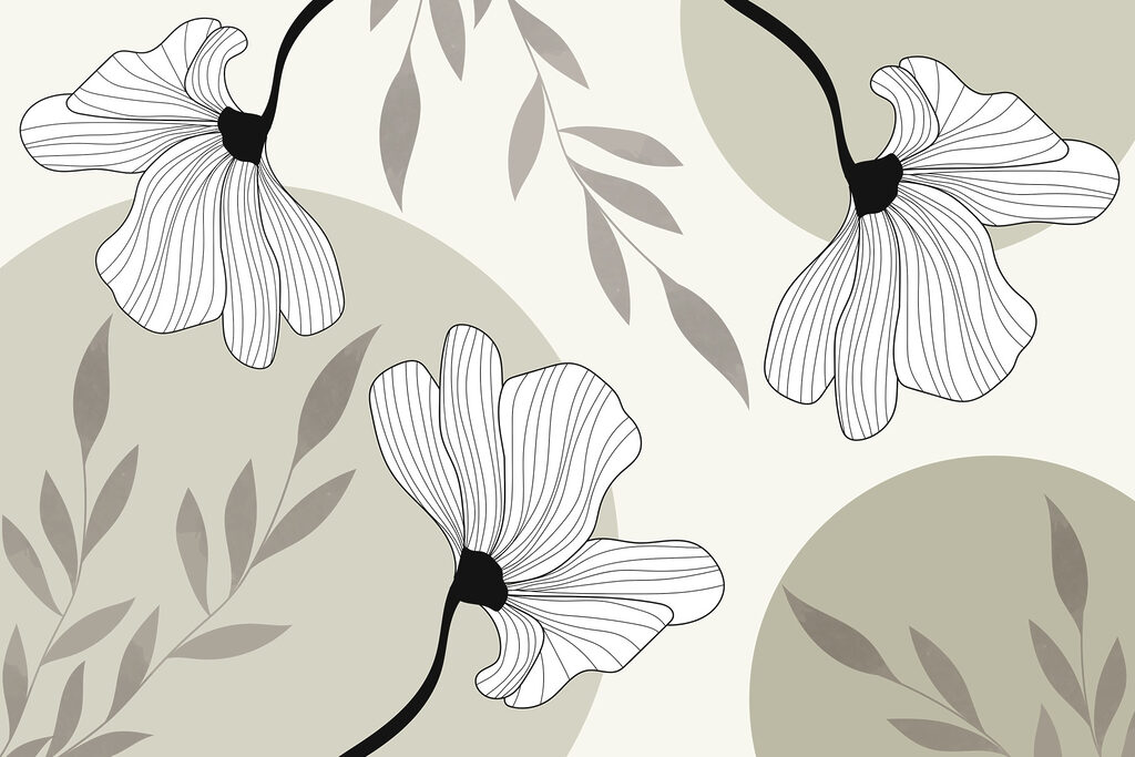 Botanical elegance in monochrome hues