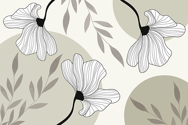 Botanical elegance in monochrome hues