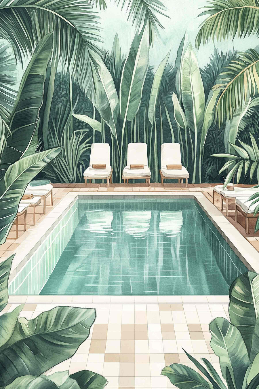 Tablouri Piscină înconjurată de plante - imagine 7